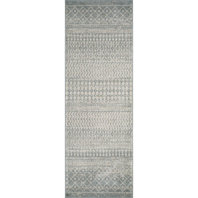 Livabliss Elaziz-Vintage Cream Blue Beige Traditional Boho Living Dining Bedroom Rug 80 X 230 Cm Easy Care, Non Shedding - image 1