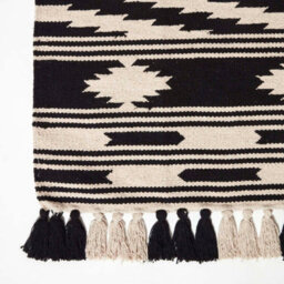 Homescapes Dinan Black & White Kilim Runner Cotton Rug 66 X 200 Cm - thumbnail 3