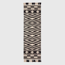 Homescapes Dinan Black & White Kilim Runner Cotton Rug 66 X 200 Cm - thumbnail 2