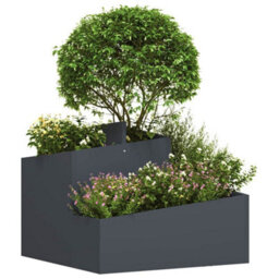 Berkfield Modern Garden Planter Anthracite 60 X 60 X 50 Cm Steel - thumbnail 3
