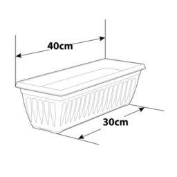 40Cm Window Box Planter Athens Flower Pot Contemporary Terracotta Garden Basket - thumbnail 3