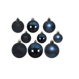 Decoris 30 Midnight Blue Christmas Baubles - thumbnail 1
