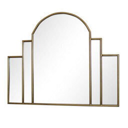 Melody Maison Large Gold Art Deco Arch Fan Mirror 80Cm X 65Cm - thumbnail 6