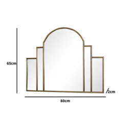Melody Maison Large Gold Art Deco Arch Fan Mirror 80Cm X 65Cm - thumbnail 7