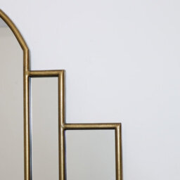 Melody Maison Large Gold Art Deco Arch Fan Mirror 80Cm X 65Cm - thumbnail 3