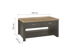 Birlea Highgate 2 Drawer Coffee Table - thumbnail 8