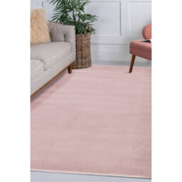 Melrose Colorama Plain Blush Pink Large Indoor Area Rug 160/230Cm - thumbnail 1