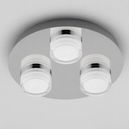 Litecraft Bolton Chrome 3 Light Led Bathroom Ceiling Spotlight Plate - thumbnail 4