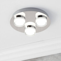 Litecraft Bolton Chrome 3 Light Led Bathroom Ceiling Spotlight Plate - thumbnail 1