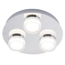 Litecraft Bolton Chrome 3 Light Led Bathroom Ceiling Spotlight Plate - thumbnail 2