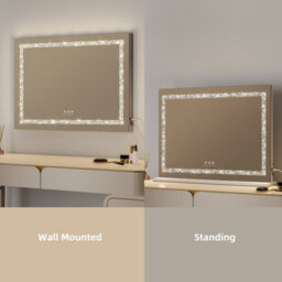 Fascinate Hollywood Vanity Mirror Crushed Diamond Led Strip Dimmable Xtra Large 80X60Cm - thumbnail 2