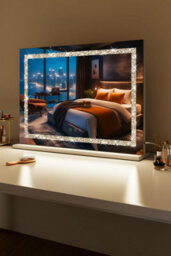 Fascinate Hollywood Vanity Mirror Crushed Diamond Led Strip Dimmable Xtra Large 80X60Cm - thumbnail 1