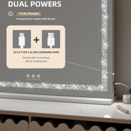 Fascinate Hollywood Vanity Mirror Crushed Diamond Led Strip Dimmable Xtra Large 80X60Cm - thumbnail 5