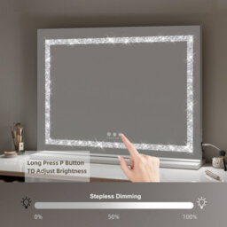 Fascinate Hollywood Vanity Mirror Crushed Diamond Led Strip Dimmable Xtra Large 80X60Cm - thumbnail 7