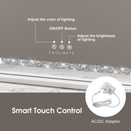 Fascinate Hollywood Vanity Mirror Crushed Diamond Led Strip Dimmable Xtra Large 80X60Cm - thumbnail 4