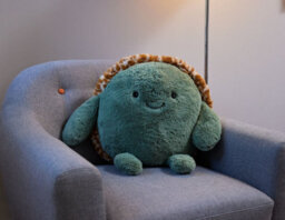 Warmies Luxury Long Pile Faux Fur Supersized Cushion, Baby Turtle - thumbnail 2