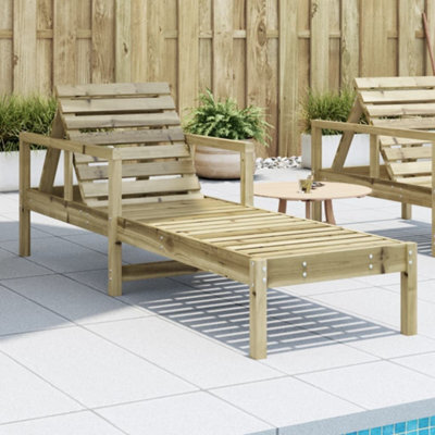 Walplus Sun Lounger 199.5X62X55 Cm Impregnated Wood Pine - image 1