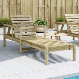 Walplus Sun Lounger 199.5X62X55 Cm Impregnated Wood Pine - thumbnail 1