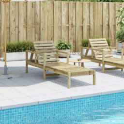Walplus Sun Lounger 199.5X62X55 Cm Impregnated Wood Pine - thumbnail 3