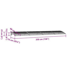 Vidaxl Door Canopy Black 350X75 Cm Polycarbonate - thumbnail 3