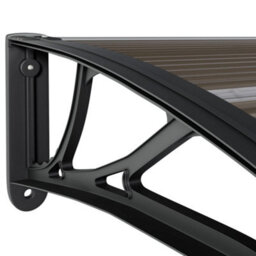 Vidaxl Door Canopy Black 350X75 Cm Polycarbonate - thumbnail 7