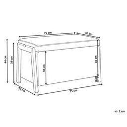 Wyld And Coco Glamstyle Storage Bench In Light Grey Fabric, Hidden Storage, Iron Legs, 75 X 43 X 44 Cm - thumbnail 4