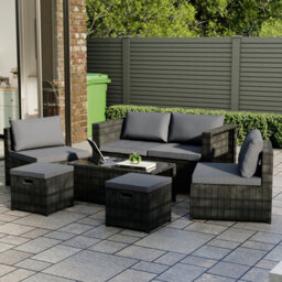 Lassic Garden Vida Islay 6 Seater Black Outdoor Ukfr Rattan Furniture Set With Space - Fully Assembled - thumbnail 5