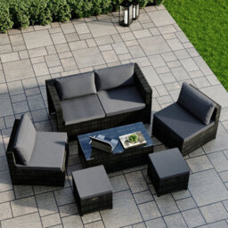 Lassic Garden Vida Islay 6 Seater Black Outdoor Ukfr Rattan Furniture Set With Space - Fully Assembled - thumbnail 6