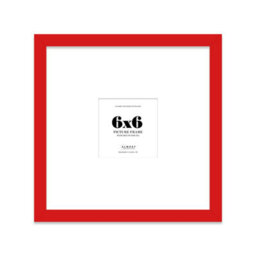 "6X6"" Red Picture Frame - 6X6"" Square Frame With 3X3"" Mount For 6X6""/3X3"" Pictures Luxurious Style Gallery Wall, 1 Pack" - thumbnail 1