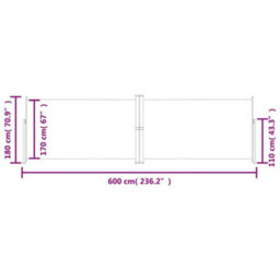 Walplus Retractable Side Awning Garden Sun Shade Canopy Gazebo For Back Door, Porch, Patio Blue 180X600 Cm - thumbnail 8