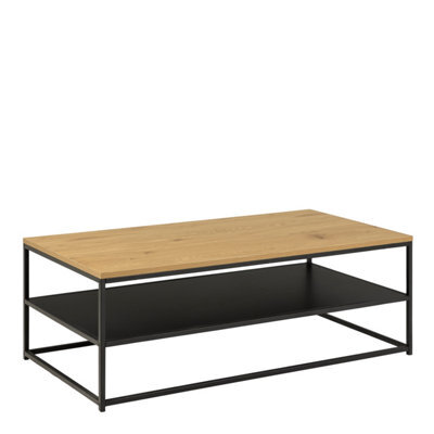 Furniture To Go Gila Coffee Table With Open Shelf In Oak & Black - image 1