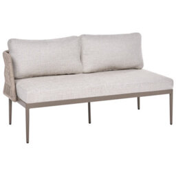 Beliani Garden Corner Sofa With Table 3 Seater Leffe Left Hand Metal Beige - thumbnail 7