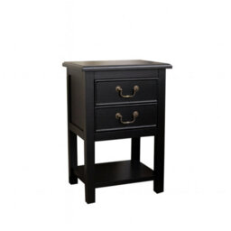 Melody Maison Set Of 2 Black 2 Drawer Bedside Tables With Shelf - Briggs Range - thumbnail 8