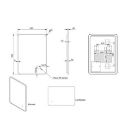 UK Homeliving Uk Home Living Avalon - Price Reduced -Soft Square Led Mirror Brushed Brass Frame 500X700 - thumbnail 2