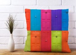 Warren Reed Designer Colourful English Doors Cushions 45Cm X 45Cm - thumbnail 2