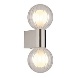 Luminosa Lighting Luminosa Ander Globe Wall Lights Matt Ip44 Balls Clear Glass Shade 2X G9 - thumbnail 1
