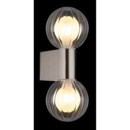 Luminosa Lighting Luminosa Ander Globe Wall Lights Matt Ip44 Balls Clear Glass Shade 2X G9 - thumbnail 4