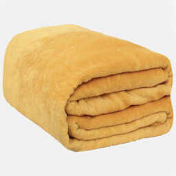 Ohs Ultra Soft Flannel Fleece Throw Blanket, Ochre - 200 X 240Cm - thumbnail 2
