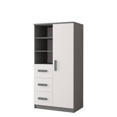 Arte Modern Grey And White Sideboard H1600mm W800mm D400mm - Grey Handles For Contemporary Interiors - image 1