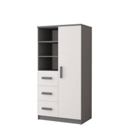 Arte Modern Grey And White Sideboard H1600mm W800mm D400mm - Grey Handles For Contemporary Interiors - thumbnail 1