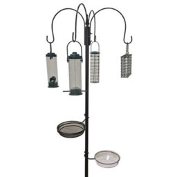 Wild Bird Feeding Station With Hanging Feeder Garden Water Bath Seed Tray 4 Pole - thumbnail 1