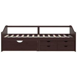 Vidaxl 3-Seater Day Bed Without Mattress Dark Brown Solid Pinewood 90X200Cm - thumbnail 5
