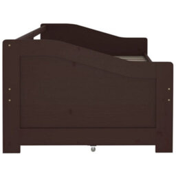 Vidaxl 3-Seater Day Bed Without Mattress Dark Brown Solid Pinewood 90X200Cm - thumbnail 6