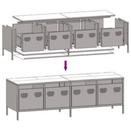 Berkfield Industrial Tv Cabinet Anthracite 135X39X43.5 Cm Cold-Rolled Steel - thumbnail 9