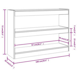 Berkfield Book Cabinet/room Divider White 100X30X72 Cm - thumbnail 7