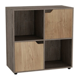 Urbn-Living 4-Cube Shelving Unit With Wooden Doors - Square - thumbnail 3