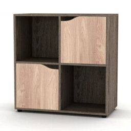 Urbn-Living 4-Cube Shelving Unit With Wooden Doors - Square - thumbnail 1