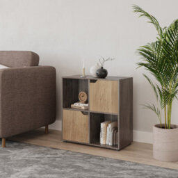 Urbn-Living 4-Cube Shelving Unit With Wooden Doors - Square - thumbnail 4