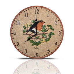 Robin Bird Design Indoor Or Outdoor Clock - Battery Powered Weather Resistant Wall Fence Clock For Home Or Garden - 30Cm Diameter - thumbnail 2
