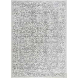 Livabliss Roma-Vintage Off-White Grey Charcoal Traditional Boho Living Dining Bedroom Rug 140 X 200 Cm Easy Care, Non Shedding - thumbnail 1